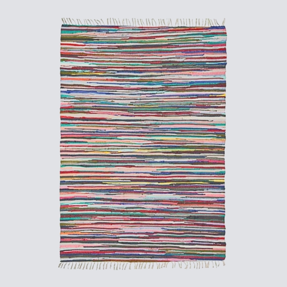 Colorful braided chindi rug W 24.5 L 37.5"